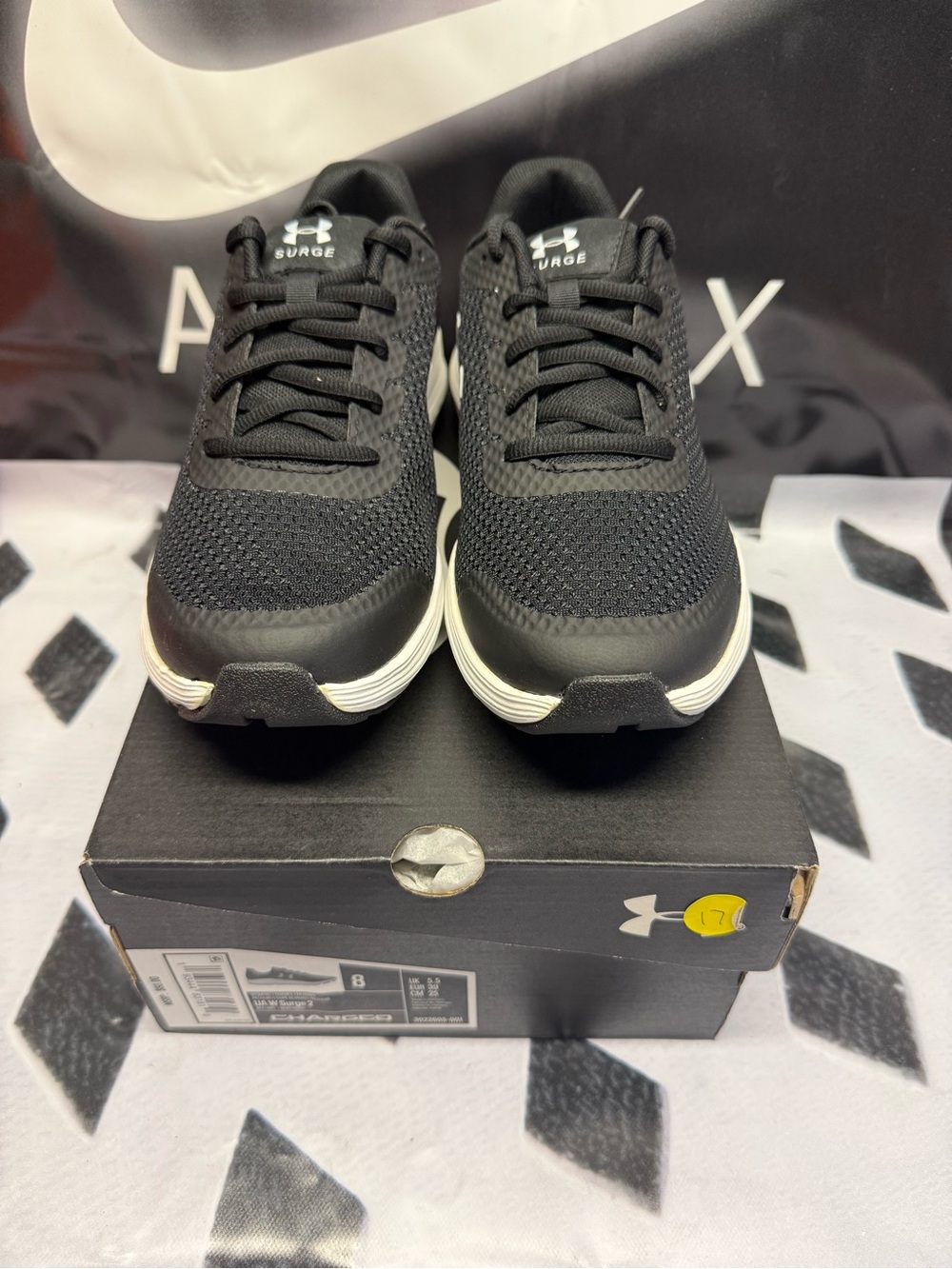 Under Armour Men’s Black Athletic Running Shoes with White Sole - Picture 2 of 6